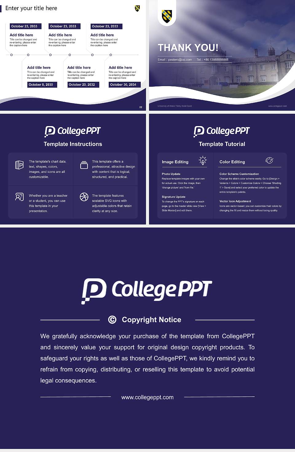 University of Wales Trinity Saint David Lecture Sharing and Networking Event PPT Template4:3 ratio PPT effect preview image4