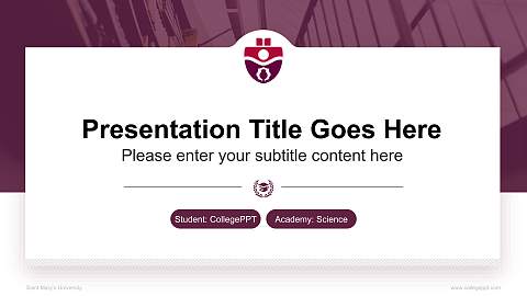 Saint Mary’s University National Scholarship Defense PPT Template