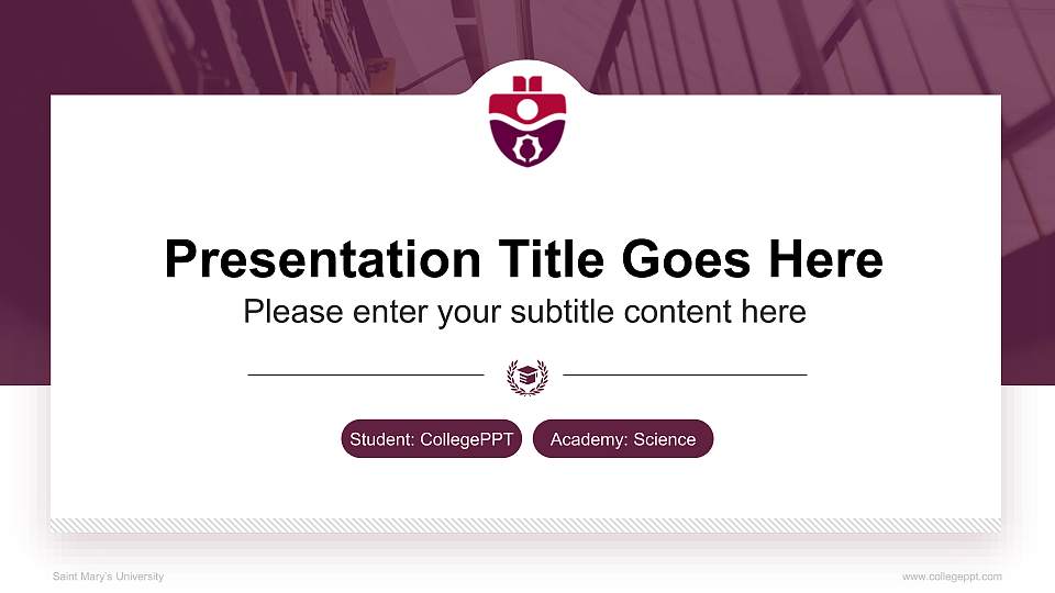 Saint Mary’s University National Scholarship Defense PPT Template16:9 ratio PPT effect preview image