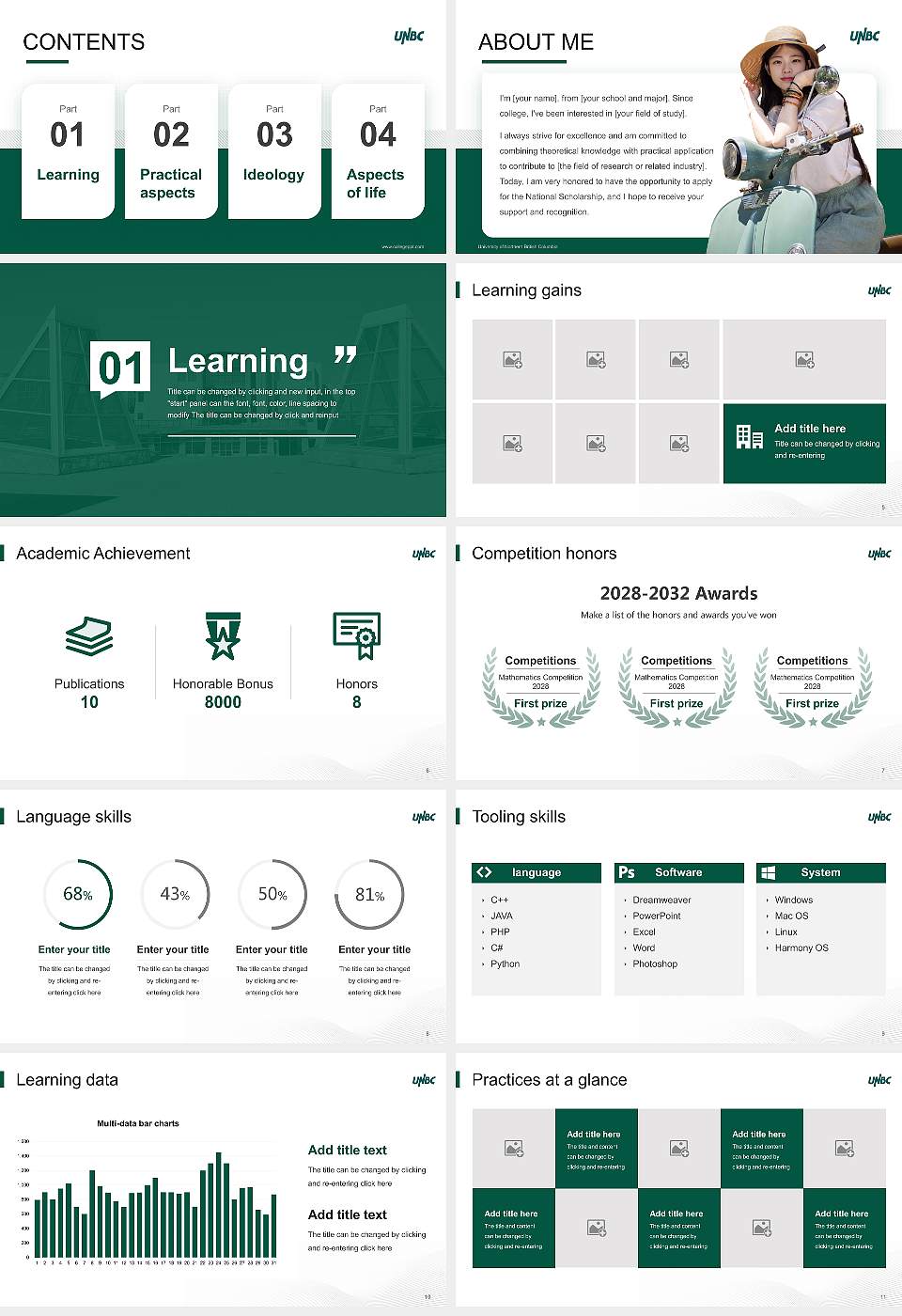 University of Northern British Columbia National Scholarship Defense PPT Template16:9 ratio PPT effect preview image2
