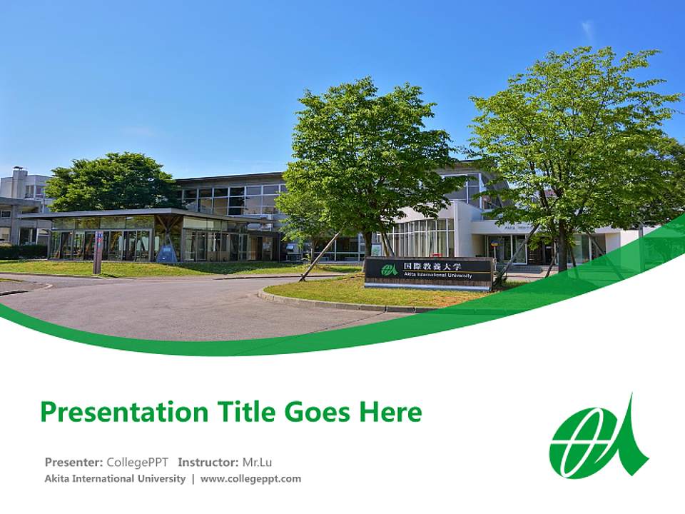 Akita International University Course/Courseware Creation PPT Template4:3 ratio PPT effect preview image5