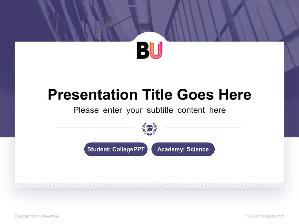 Bournemouth University National Scholarship Defense PPT Template4:3 ratio PPT effect preview image4