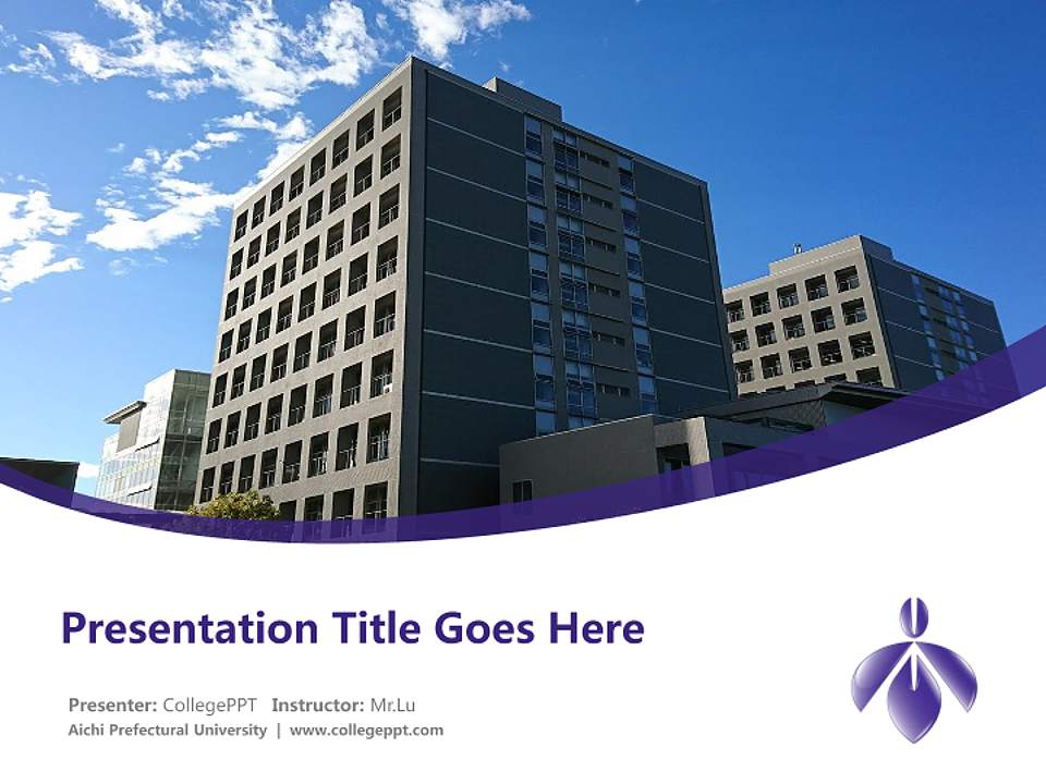 Aichi Prefectural University Course/Courseware Creation PPT Template4:3 ratio PPT effect preview image5