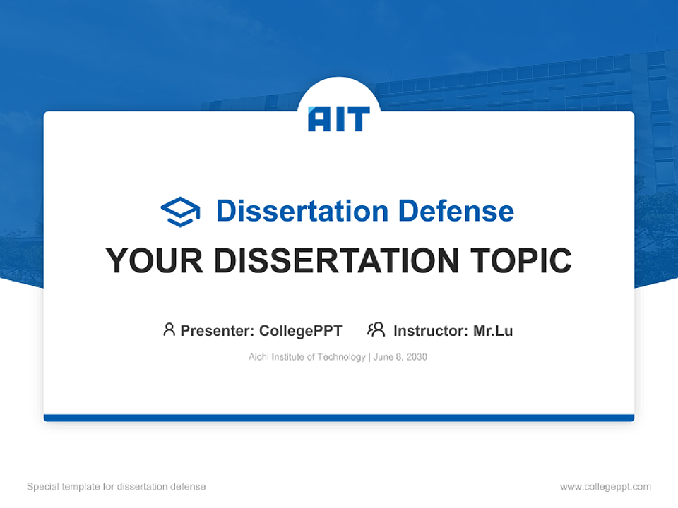 Aichi Institute of Technology Graduation Thesis Defense PPT Template_Slide preview image1