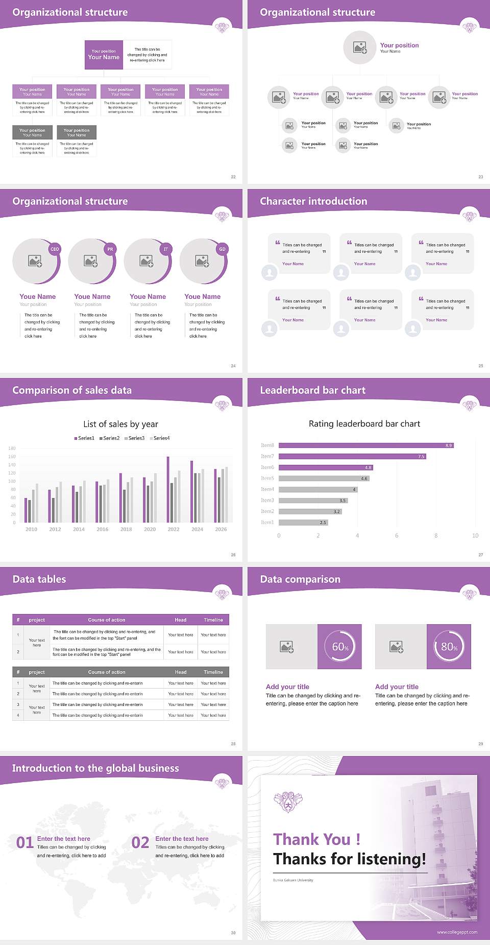 Bunka Gakuen University Academic Presentation/Research Findings Report PPT Template4:3 ratio PPT effect preview image4