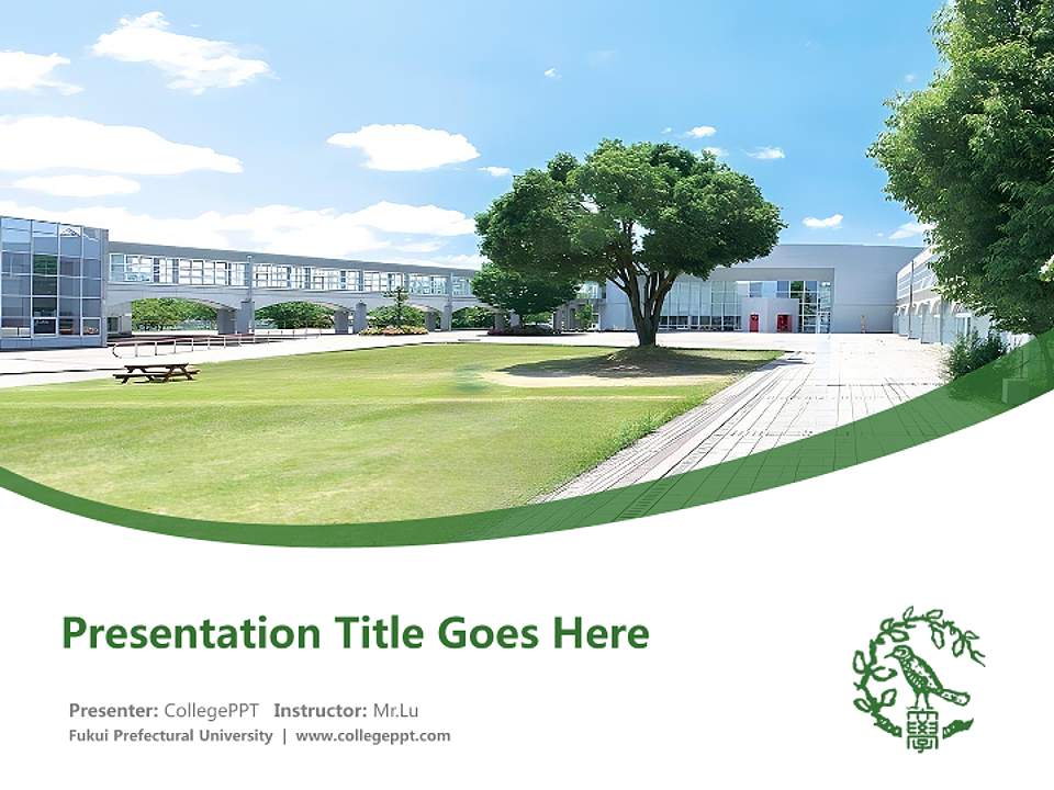 Fukui Prefectural University Course/Courseware Creation PPT Template4:3 ratio PPT effect preview image5