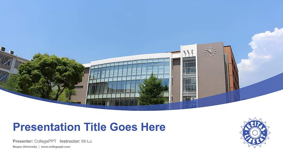Beppu University Course/Courseware Creation PPT Template16:9 ratio PPT effect preview image
