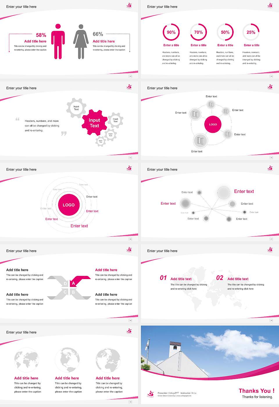 Chubu Gakuin University Course/Courseware Creation PPT Template16:9 ratio PPT effect preview image4