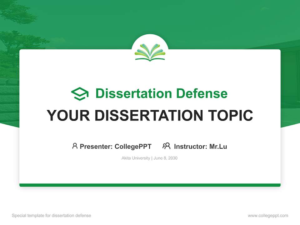 Akita University Graduation Thesis Defense PPT Template4:3 ratio PPT effect preview image7