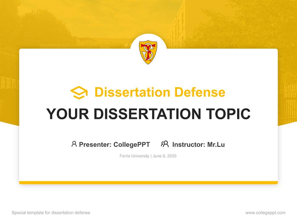 Ferris University Graduation Thesis Defense PPT Template4:3 ratio PPT effect preview image7