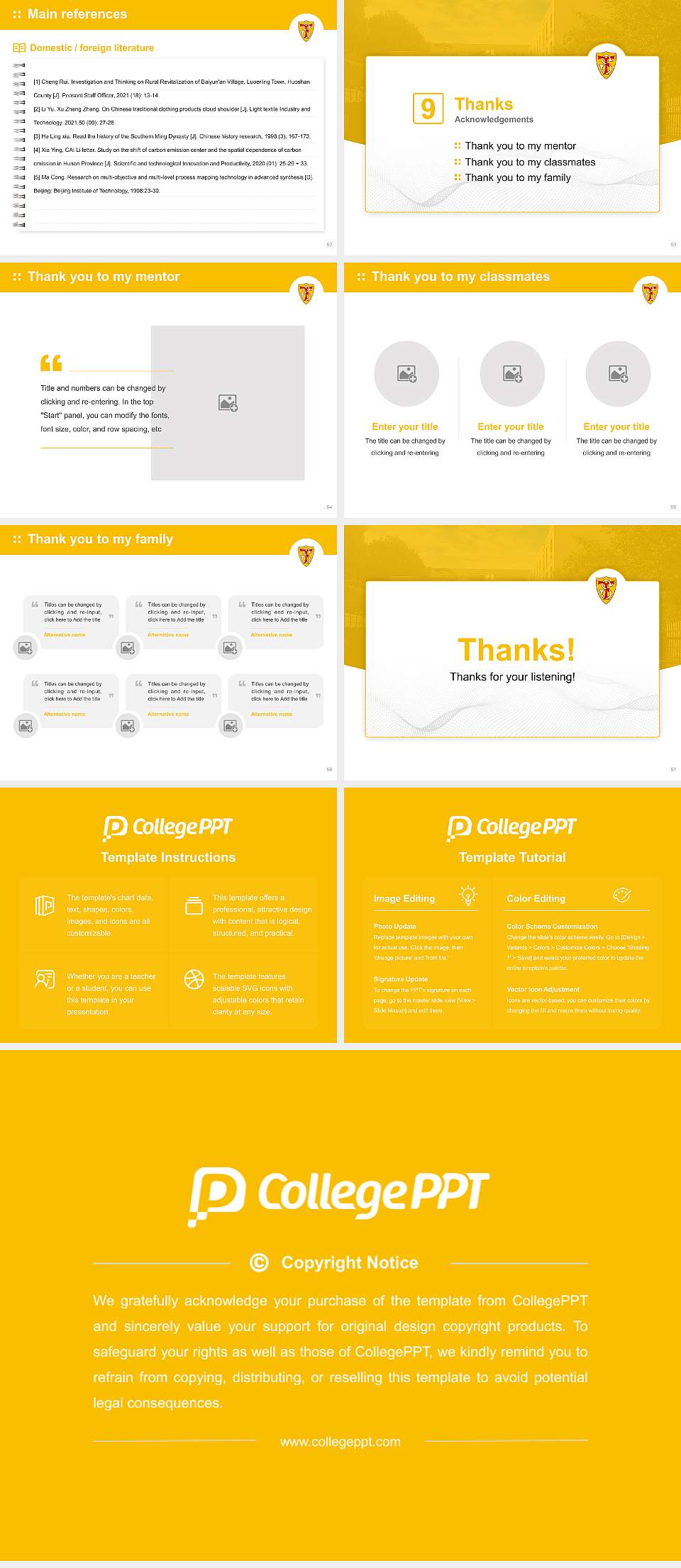 Ferris University Graduation Thesis Defense PPT Template4:3 ratio PPT effect preview image7