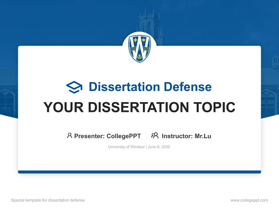 University of Windsor Graduation Thesis Defense PPT Template4:3 ratio PPT effect preview image7