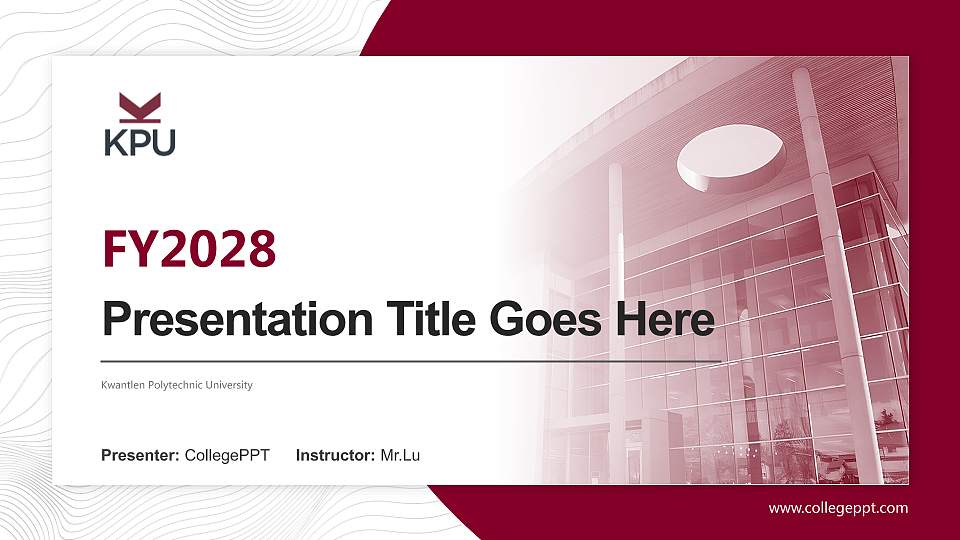 Kwantlen Polytechnic University Academic Presentation/Research Findings Report PPT Template16:9 ratio PPT effect preview image