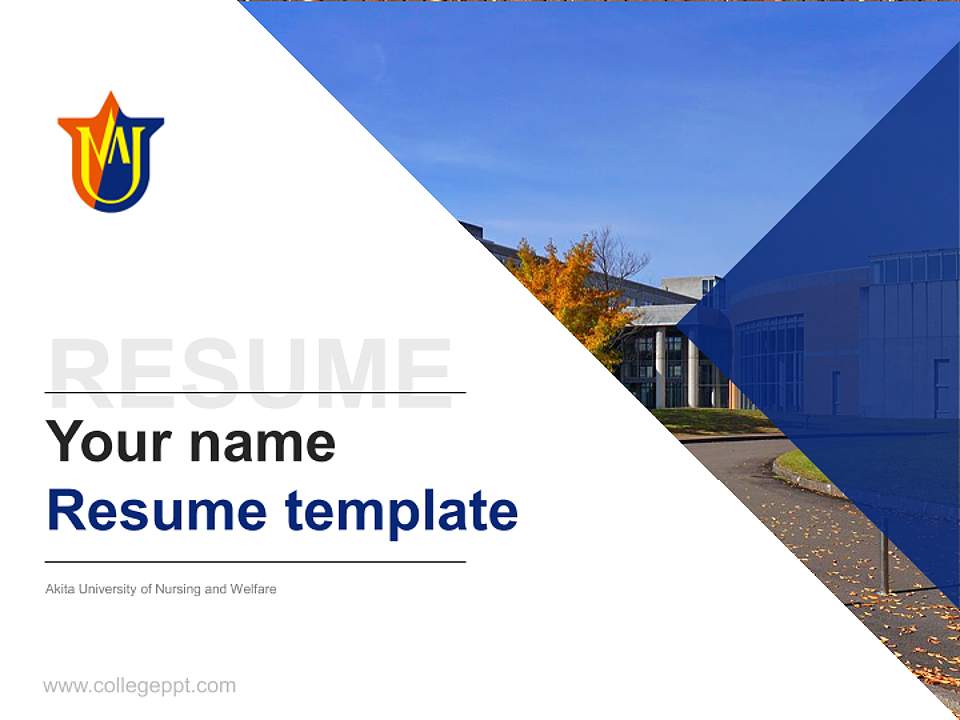 Akita University of Nursing and Welfare Resume PPT Template4:3 ratio PPT effect preview image5