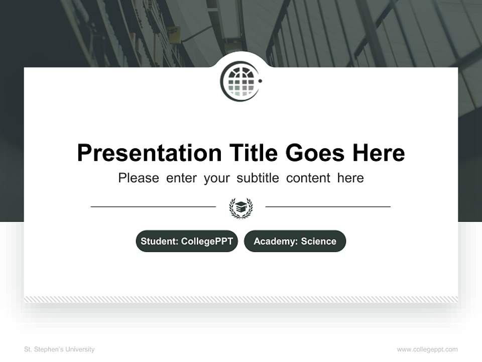 St. Stephen’s University National Scholarship Defense PPT Template4:3 ratio PPT effect preview image4