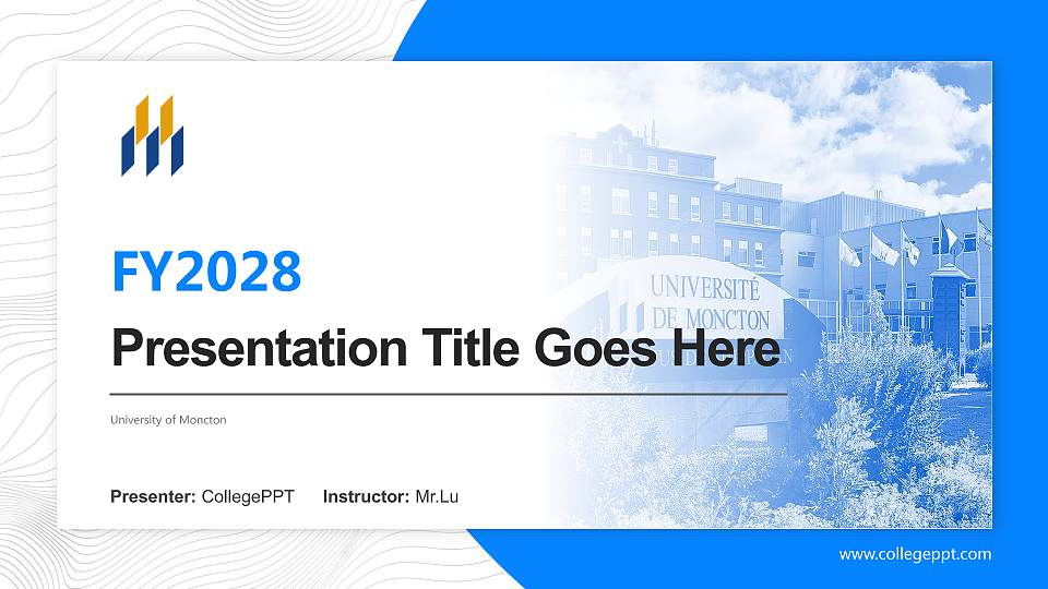 University of Moncton Academic Presentation/Research Findings Report PPT Template16:9 ratio PPT effect preview image