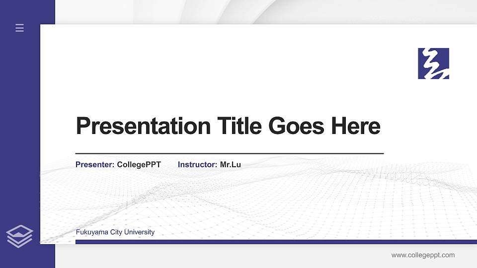 Fukuyama City University Thesis Proposal/Graduation Defense PPT Template16:9 ratio PPT effect preview image