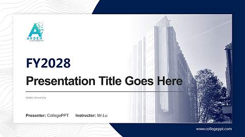 Arden University Academic Presentation/Research Findings Report PPT Template