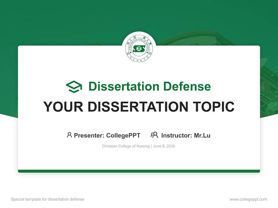 Christian College of Nursing Graduation Thesis Defense PPT Template4:3 ratio PPT effect preview image7