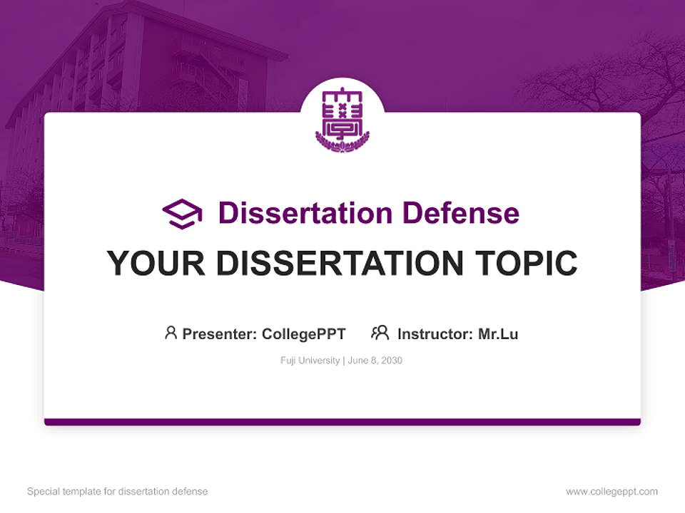 Fuji University Graduation Thesis Defense PPT Template_Slide preview image1