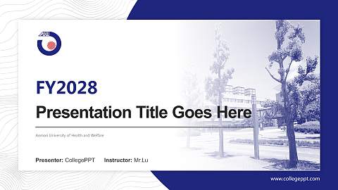 Aomori University of Health and Welfare Academic Presentation/Research Findings Report PPT Template