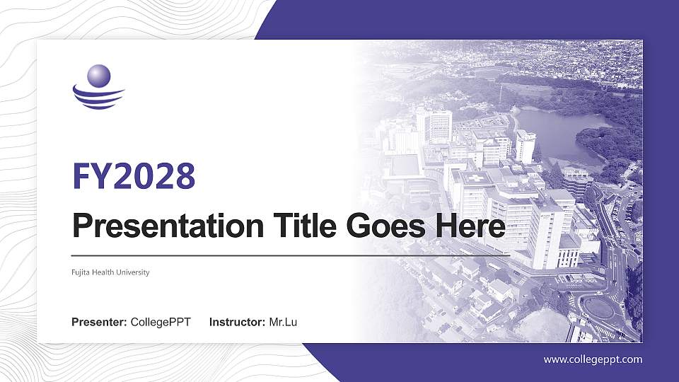 Fujita Health University Academic Presentation/Research Findings Report PPT Template16:9 ratio PPT effect preview image