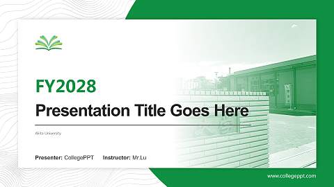 Akita University Academic Presentation/Research Findings Report PPT Template
