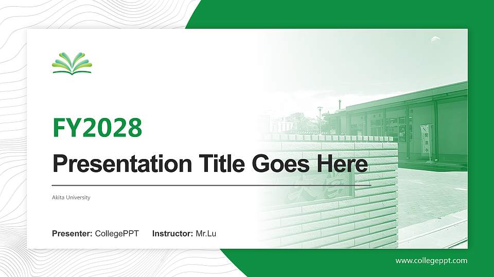 Akita University Academic Presentation/Research Findings Report PPT Template16:9 ratio PPT effect preview image
