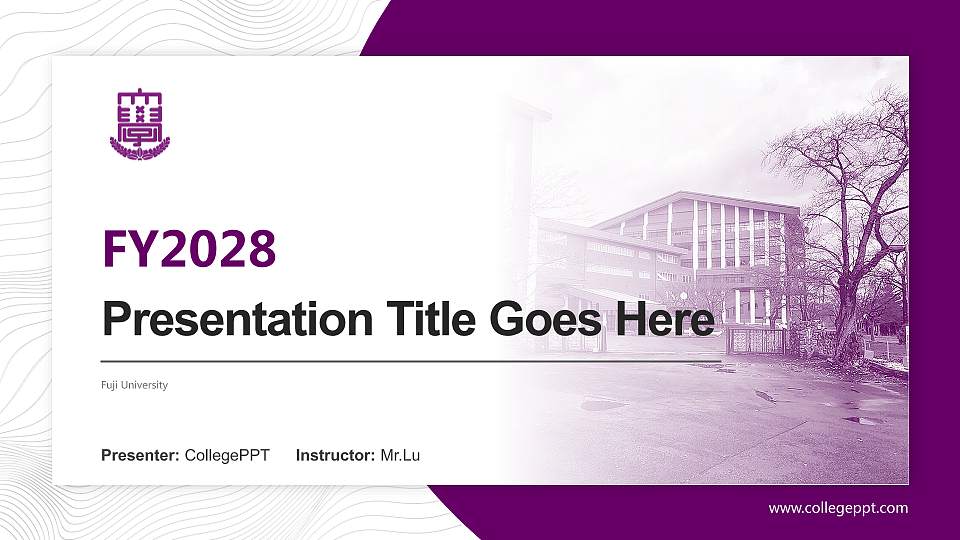 Fuji University Academic Presentation/Research Findings Report PPT Template16:9 ratio PPT effect preview image