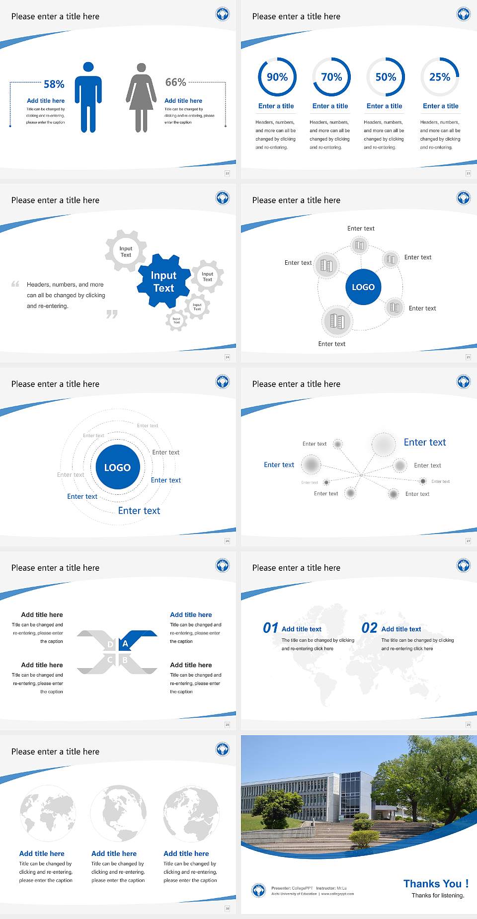 Aichi University of Education Course/Courseware Creation PPT Template4:3 ratio PPT effect preview image4