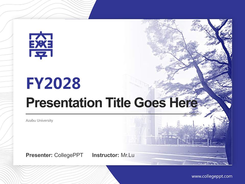 Azabu University Academic Presentation/Research Findings Report PPT Template4:3 ratio PPT effect preview image5