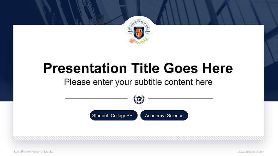 Saint Francis Xavier University National Scholarship Defense PPT Template16:9 ratio PPT effect preview image