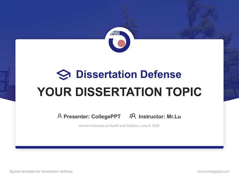 Aomori University of Health and Welfare Graduation Thesis Defense PPT Template4:3 ratio PPT effect preview image7
