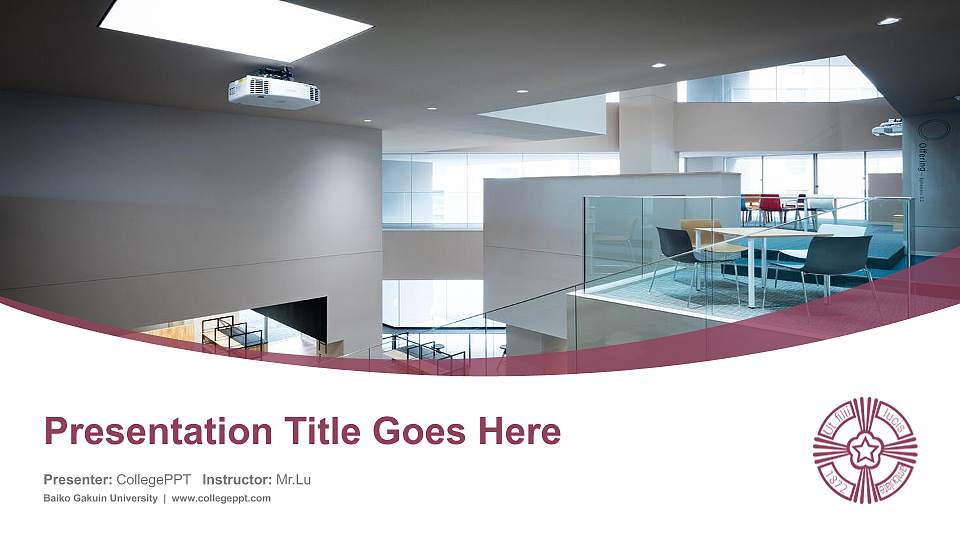 Baiko Gakuin University Course/Courseware Creation PPT Template16:9 ratio PPT effect preview image