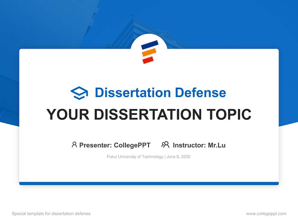 Fukui University of Technology Graduation Thesis Defense PPT Template4:3 ratio PPT effect preview image7