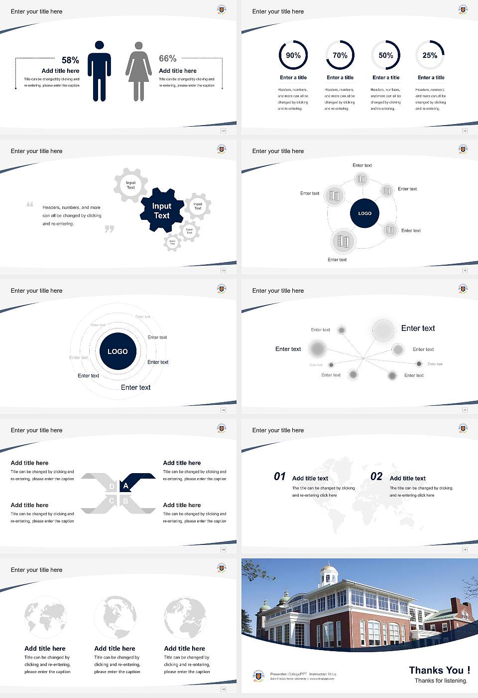 Saint Francis Xavier University Course/Courseware Creation PPT Template16:9 ratio PPT effect preview image4