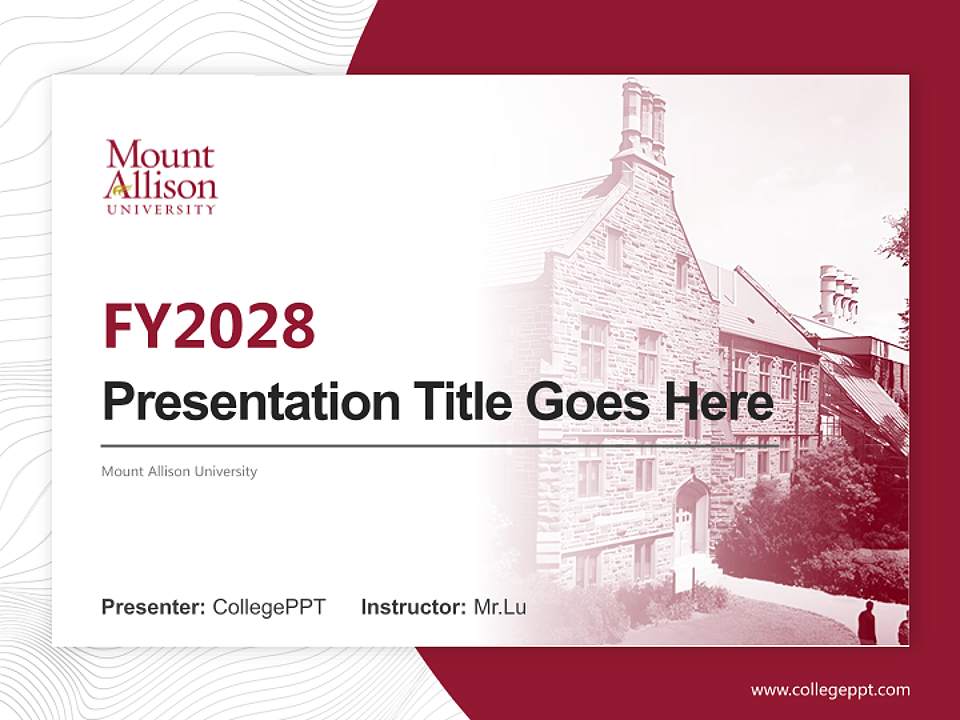 Mount Allison University Academic Presentation/Research Findings Report PPT Template4:3 ratio PPT effect preview image5