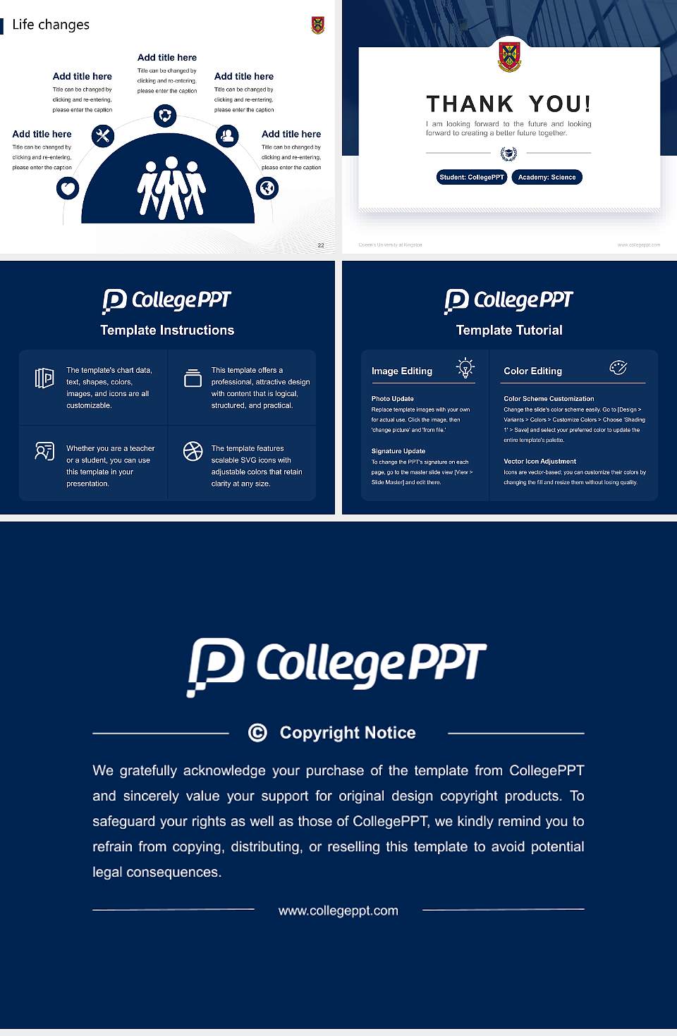 Queen’s University at Kingston National Scholarship Defense PPT Template4:3 ratio PPT effect preview image4