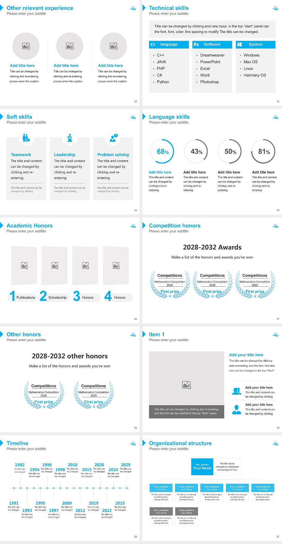 Chiba Institute of Science Resume PPT Template4:3 ratio PPT effect preview image3