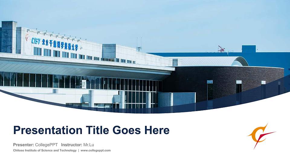 Chitose Institute of Science and Technology Course/Courseware Creation PPT Template16:9 ratio PPT effect preview image