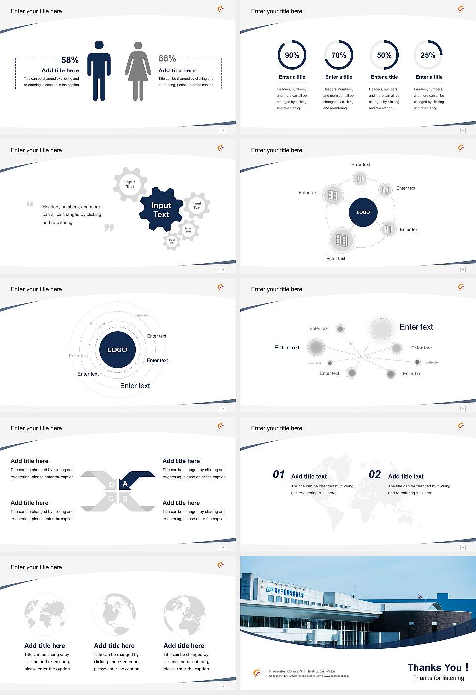 Chitose Institute of Science and Technology Course/Courseware Creation PPT Template16:9 ratio PPT effect preview image4