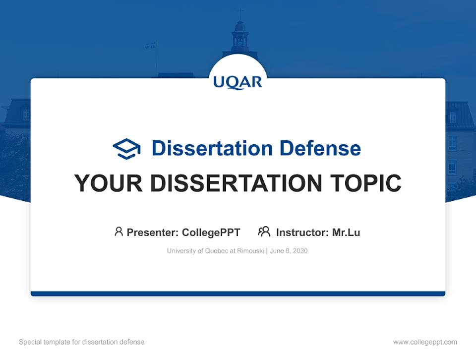 University of Quebec at Rimouski Graduation Thesis Defense PPT Template4:3 ratio PPT effect preview image7