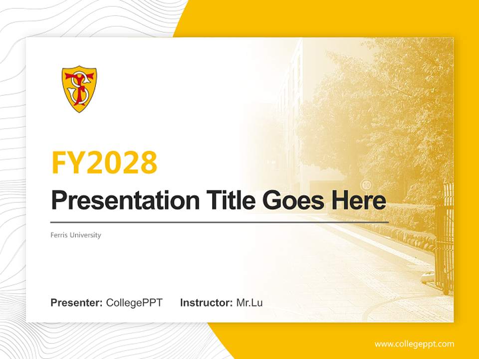 Ferris University Academic Presentation/Research Findings Report PPT Template4:3 ratio PPT effect preview image5