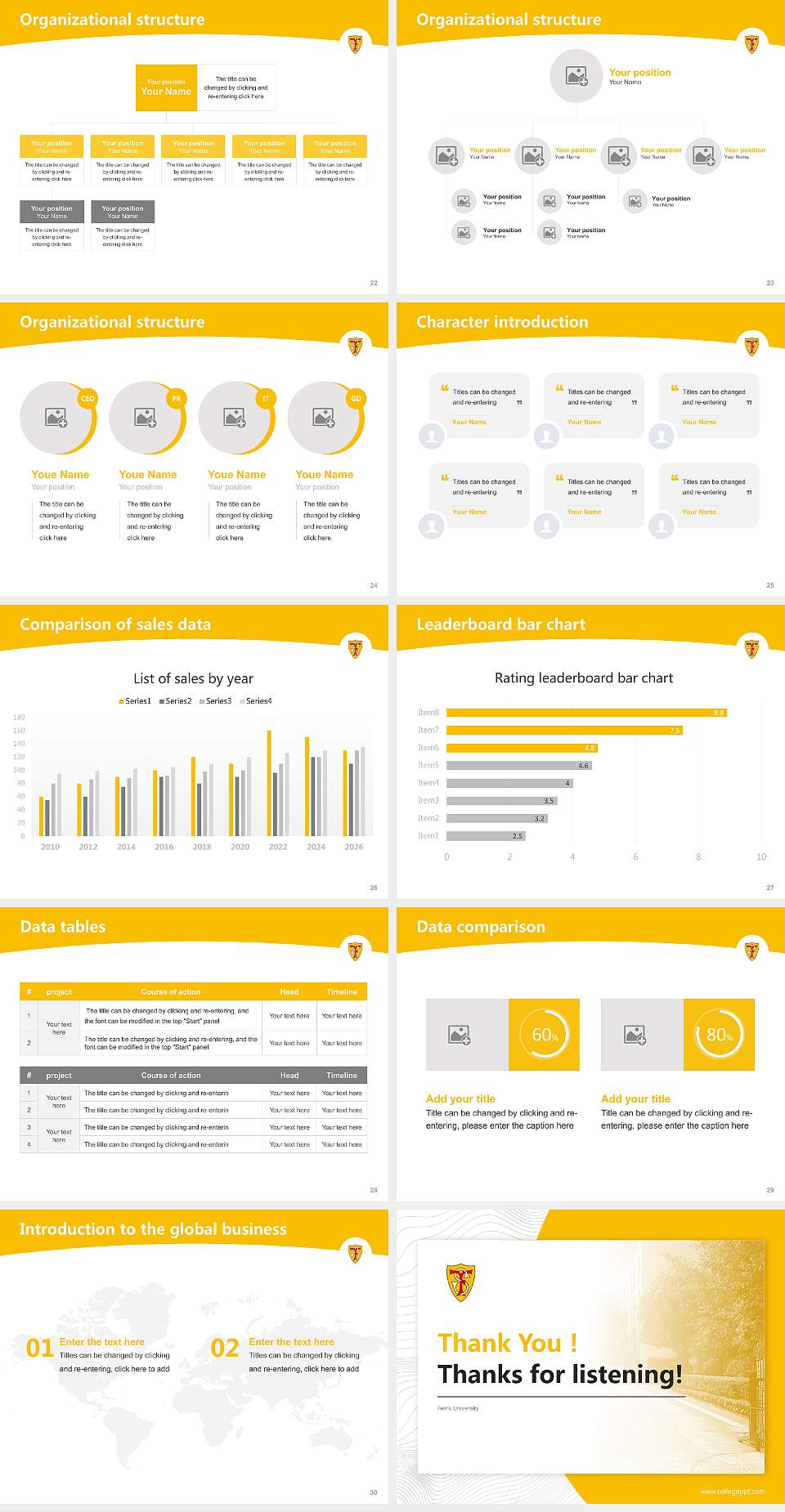 Ferris University Academic Presentation/Research Findings Report PPT Template4:3 ratio PPT effect preview image4