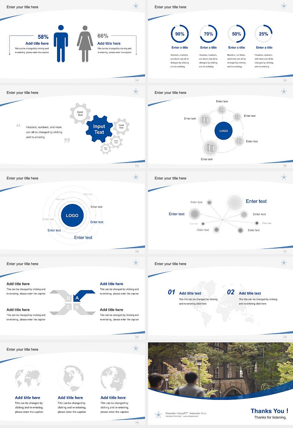 Gakushuin University Course/Courseware Creation PPT Template16:9 ratio PPT effect preview image4