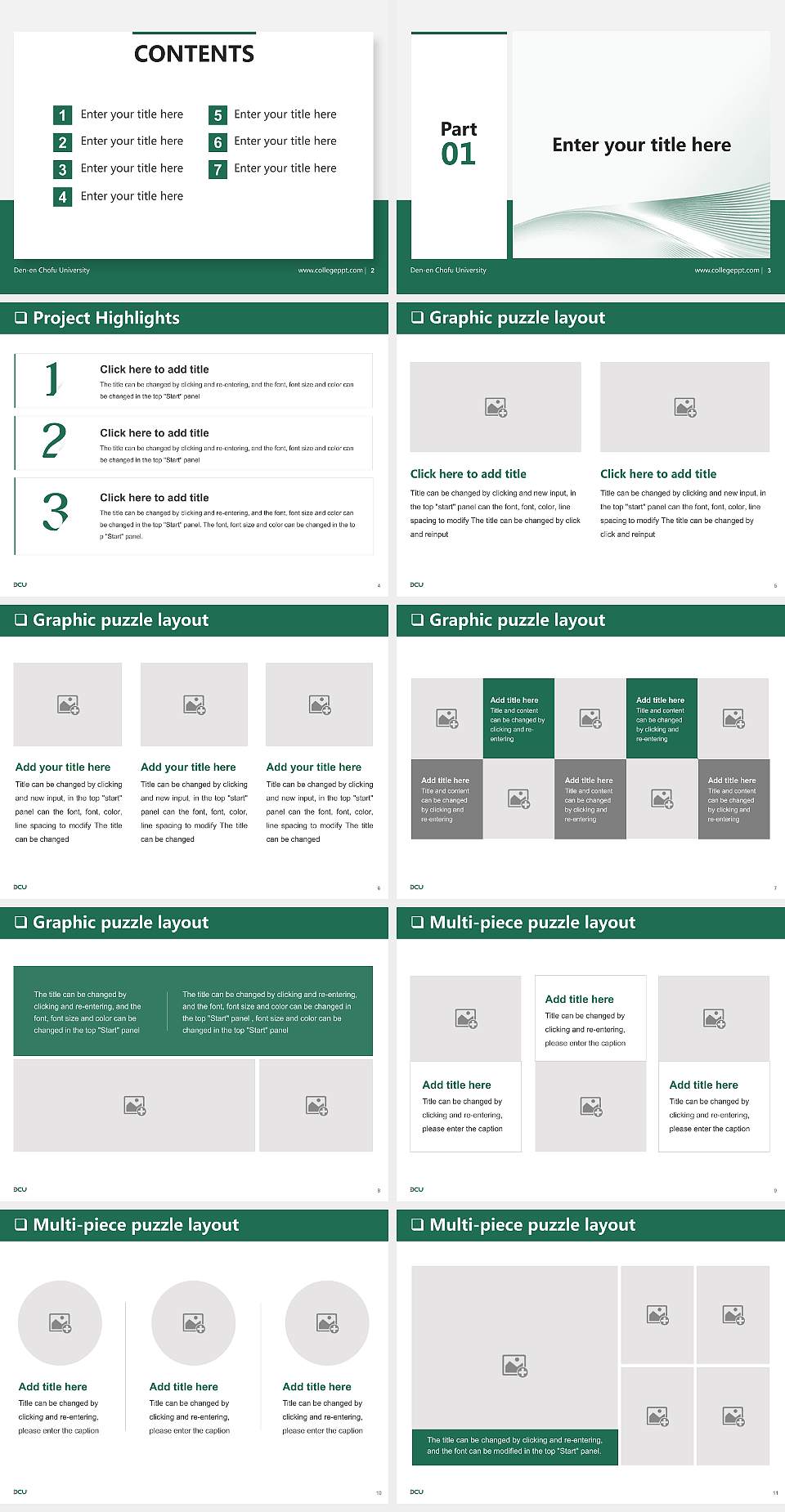 Den-en Chofu University General Purpose PPT Template4:3 ratio PPT effect preview image2