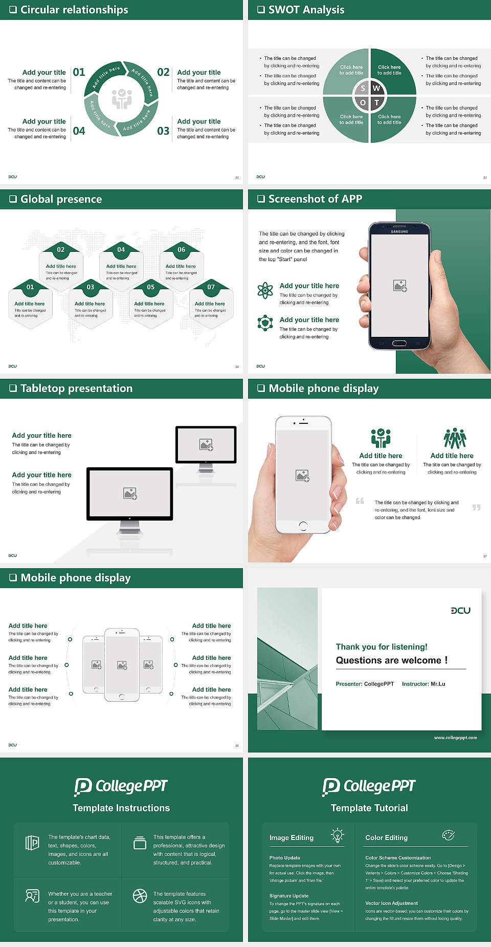 Den-en Chofu University General Purpose PPT Template4:3 ratio PPT effect preview image5