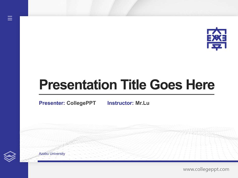 Azabu University Thesis Proposal/Graduation Defense PPT Template4:3 ratio PPT effect preview image5