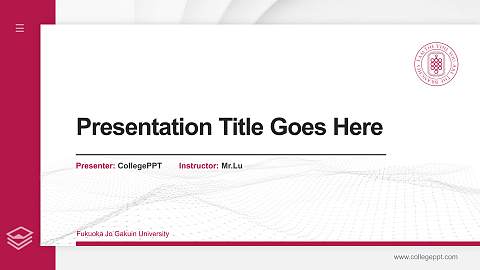 Fukuoka Jo Gakuin University Thesis Proposal/Graduation Defense PPT Template