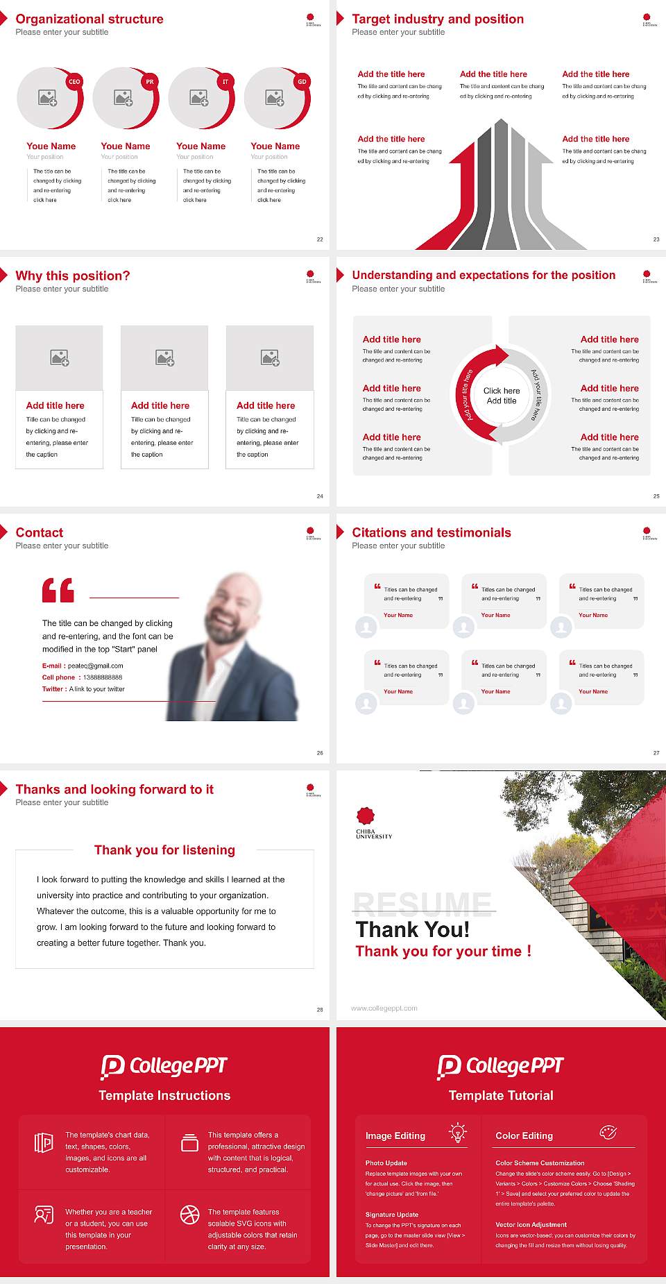 Chiba University Resume PPT Template4:3 ratio PPT effect preview image4